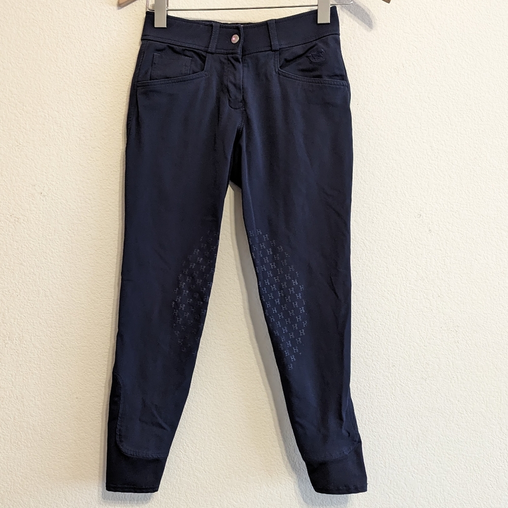 Hadley Curvy Fit Grip Breeches by SmartPak- Knee Patch Navy Size 24R EUC